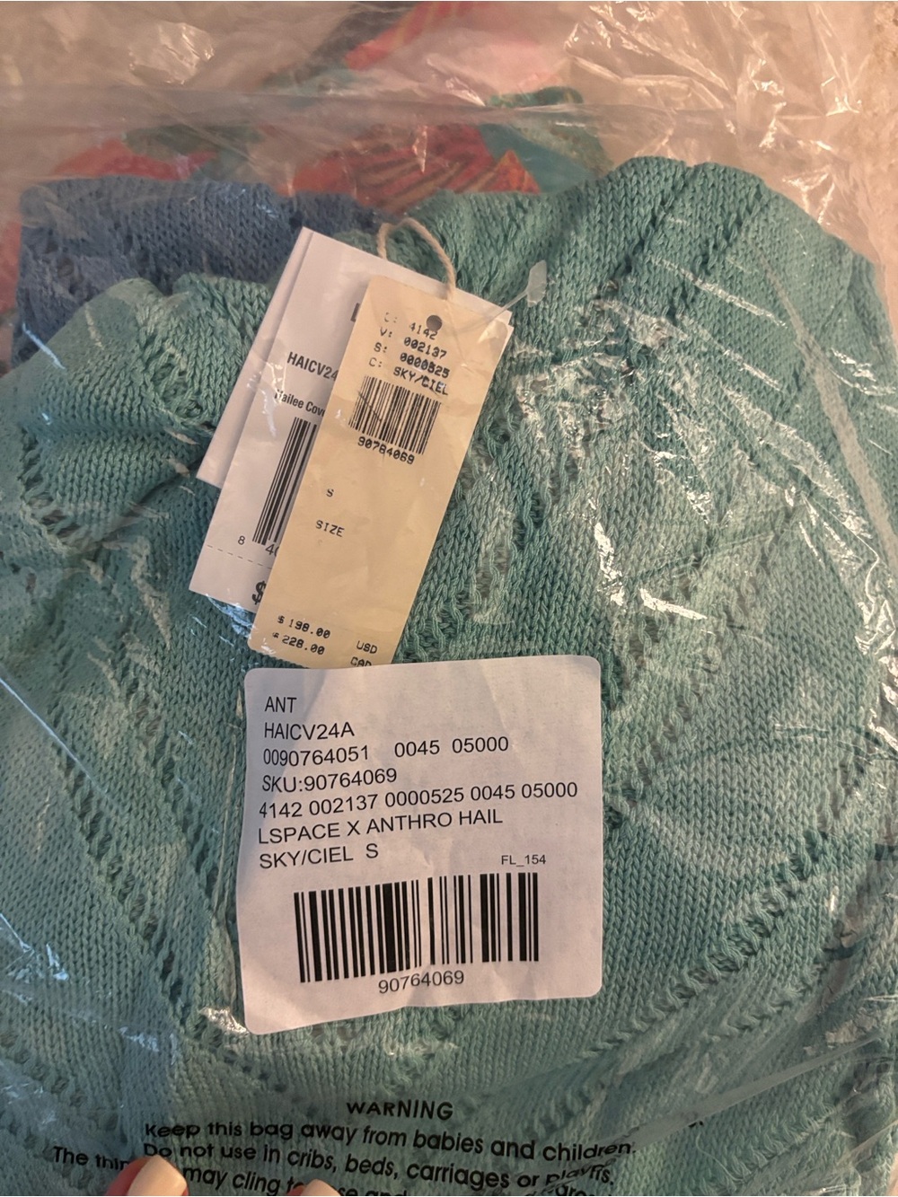 l*space Sheer Chevron Slip Cover-Up in Aqua and Blue - Picture 2 of 2